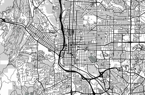 Urban vector city map of Colorado Springs, Colorado, United States of America